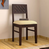 Monstro Solid Sheesham Wood Chair With Cushion (Walnut Finish)